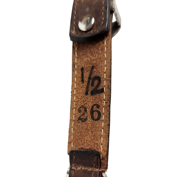 Vintage Brown Leather Concho Belt Western Boho Southwestern Womens Size 26 - Picture 11 of 11